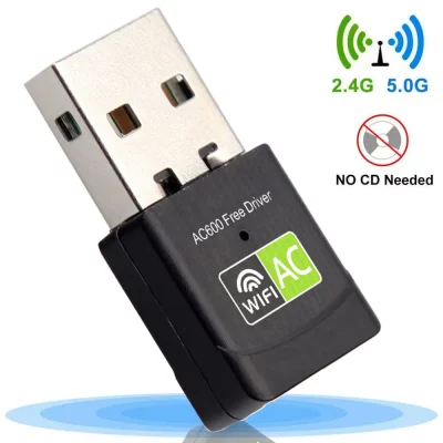 Adaptateur Wifi USB 600Mbps, antenne 2.4G 5GHz, carte réseau sans fil